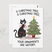 クリスマスツリーあなたのオーナメントは歴史の猫 ポストカード (正面/裏面)