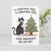クリスマスツリーあなたのオーナメントは歴史の猫 招待状 (スタンド正面)