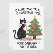 クリスマスツリーあなたのオーナメントは歴史の猫 招待状 (正面/裏面)