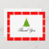 クリスマスツリーありがとう赤 ポストカード (正面/裏面)
