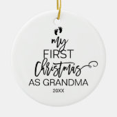 クリスマスツリーおばあちゃんの私の初めてのクリスマス セラミックオーナメント (正面)