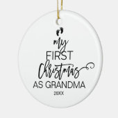 クリスマスツリーおばあちゃんの私の初めてのクリスマス セラミックオーナメント (左)