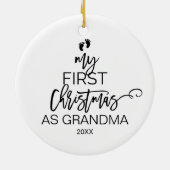 クリスマスツリーおばあちゃんの私の初めてのクリスマス セラミックオーナメント (裏面)