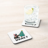 クリスマスツリーおもしろいを押している黒猫サンタ コースター (右側)