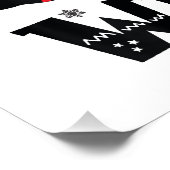 クリスマスツリーおもしろいを押している黒猫サンタ ポスター (コーナー)