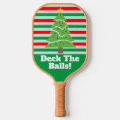 クリスマスツリーおもしろいゲームの玉をデッキアップ ピックルボールラケット (正面)