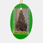 クリスマスツリーおもしろいフォトツリー実在の引用文 セラミックオーナメント (左)