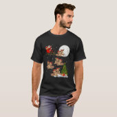 クリスマスツリーおもしろいライツサンタライディングスネーククリスマ Tシャツ (正面フル)