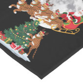 クリスマスツリーおもしろいライツサンタライディングチーター ショートテーブルランナー (コーナー)