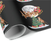 クリスマスツリーおもしろいライツサンタライディングチーター ラッピングペーパー (ロールコーナー)