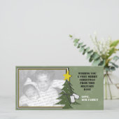 クリスマスツリーおよびドッグタッグの写真カード シーズンカード (スタンド正面)