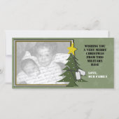 クリスマスツリーおよびドッグタッグの写真カード シーズンカード (正面)