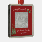 クリスマスツリーおよび星家族の写真 メタルオーナメント (右)