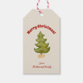 クリスマスツリーお洒落レッドグリーン金ゴールドノスタルジア ギフトタグ (正面)