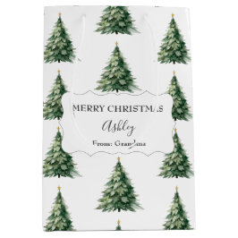クリスマスツリーからのメッセージ  名前入り ミディアムペーパーバッグ