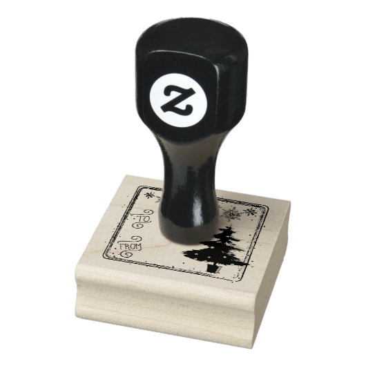 クリスマスツリーからギフトラベル赤スタンプ ラバースタンプ (スタンプ)