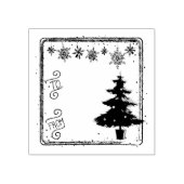 クリスマスツリーからギフトラベル赤スタンプ ラバースタンプ (インプリント)
