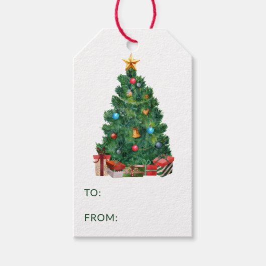 クリスマスツリーからギフトラベル ギフトタグ (正面)