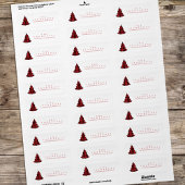 クリスマスツリーかわいいバッファロープレイドシンプル ラベル