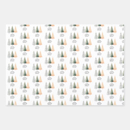 クリスマスツリーかわいい ラッピングペーパーシート
