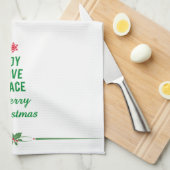 クリスマスツリーが付いているクリスマスタオル キッチンタオル (四つ折り)