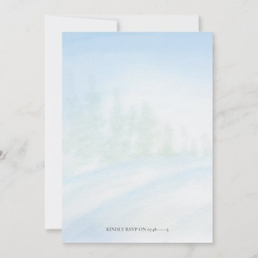 クリスマスツリーが冬の性別を明らかにする 招待状 (裏面)