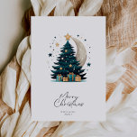 クリスマスツリーが月を飾る シーズンカード<br><div class="desc">クリスマスツリースターズザムーンホリデーカード</div>