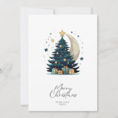 クリスマスツリーが月を飾る シーズンカード (正面)