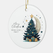クリスマスツリーが月を飾る セラミックオーナメント (左)