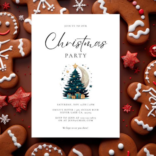 クリスマスツリーが月を飾る 招待状