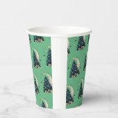 クリスマスツリーが月を飾る 紙コップ (右)