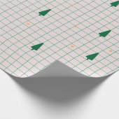 クリスマスツリーが白い緑の正方形 ラッピングペーパー (角)