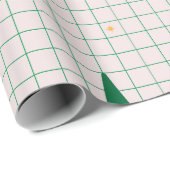 クリスマスツリーが白い緑の正方形 ラッピングペーパー (ロールコーナー)