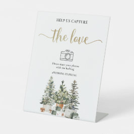クリスマスツリーが私たちを助けて愛のサインを捉える 台座サイン