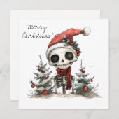 クリスマスツリーが飾られたキュートなクリスマススケルトン (正面/裏面)