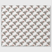 クリスマスツリーが飾られたキュートなクリスマススケルトン ラッピングペーパー (フラット)