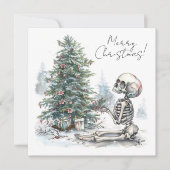 クリスマスツリーが飾られた可愛いクリスマススケルトン (正面)