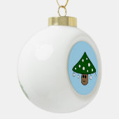 クリスマスツリーきのこのセラミックボールオーナメント セラミックボールオーナメント (左)