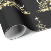 クリスマスツリーきらめく金ゴールドホリデーフェスティバル ラッピングペーパー (ロールコーナー)