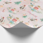 クリスマスツリーくるみ割りガールキッズパーソナライズされたズ ラッピングペーパー (角)