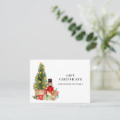 クリスマスツリーくるみ割りギフト証明書 割引カード (スタンド正面)