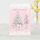 クリスマスツリーくるみ割り雪 カード (黄色い花)