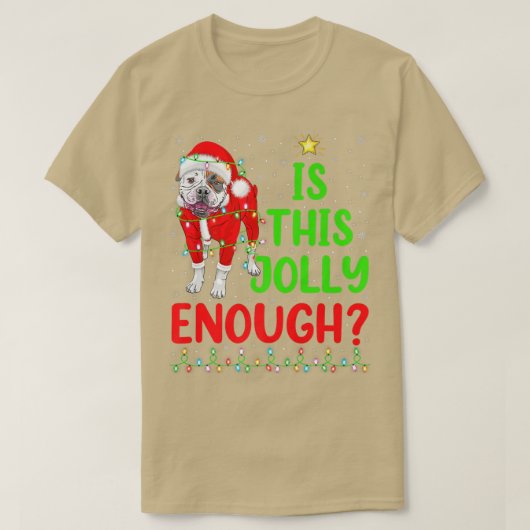 クリスマスツリーすてきは十分なアメリカのブルドッグCh Tシャツ (デザイン正面)