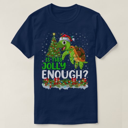 クリスマスツリーすてきは十分なウミガメの魚のChr Tシャツ (デザイン正面)