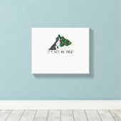 クリスマスツリーそれは私の悪いコリー縁どドッグChrではない キャンバスプリント (インサイチュ (ウッドフロア))