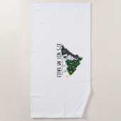 クリスマスツリーそれは私の悪いコリー縁どドッグChrではない ビーチタオル (正面)