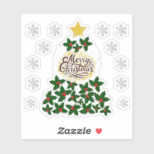 クリスマスツリーでメリークリスマス シール (シート)