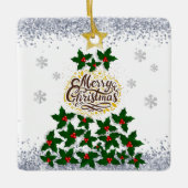 クリスマスツリーでメリークリスマス セラミックオーナメント (正面)