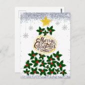 クリスマスツリーでメリークリスマス ポストカード (正面/裏面)