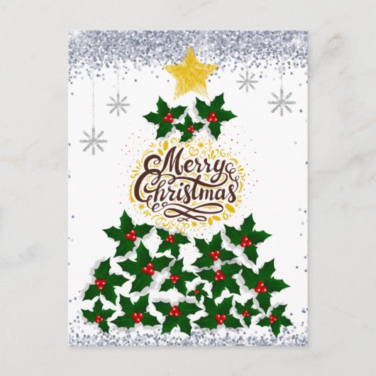 クリスマスツリーでメリークリスマス ポストカード (正面)